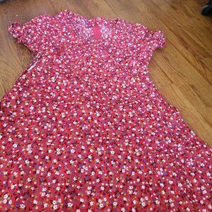 Handmade vintage little red skirt and top combo. 24" waist; see measurements.